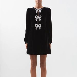 ISO Saloni Camille crystal-bow velvet mini dress!